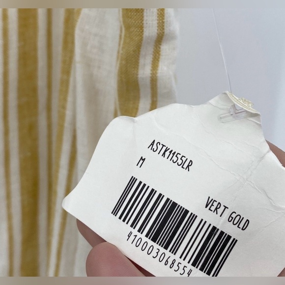 Altar'd State Linen Yellow Striped Button Front Sundress - M - Picture 10 of 10